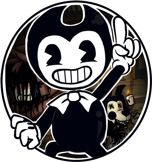 Bendy Cartoon Character Sticker PNG image