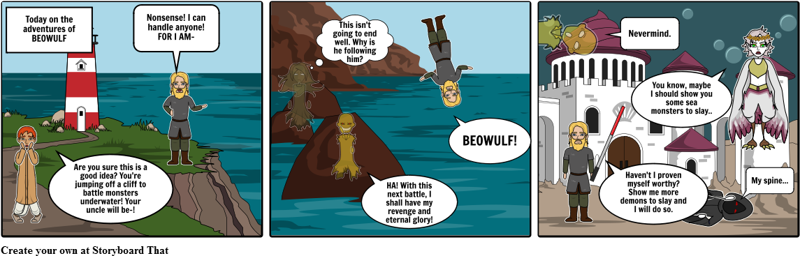 Beowulf Comic Strip Adventure PNG image