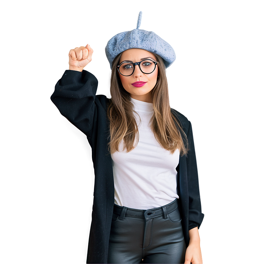 Beret And Glasses Look Png 84 PNG image