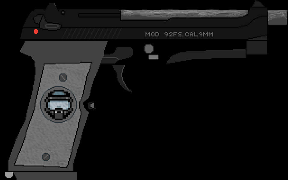 Beretta92 F S Pistol Illustration PNG image