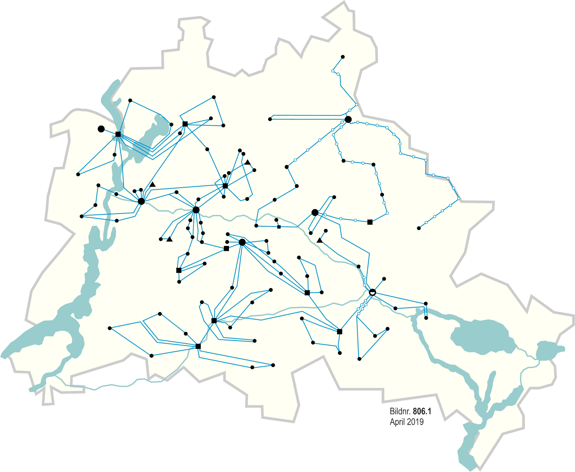 Berlin Abstract Transit Network Map PNG image