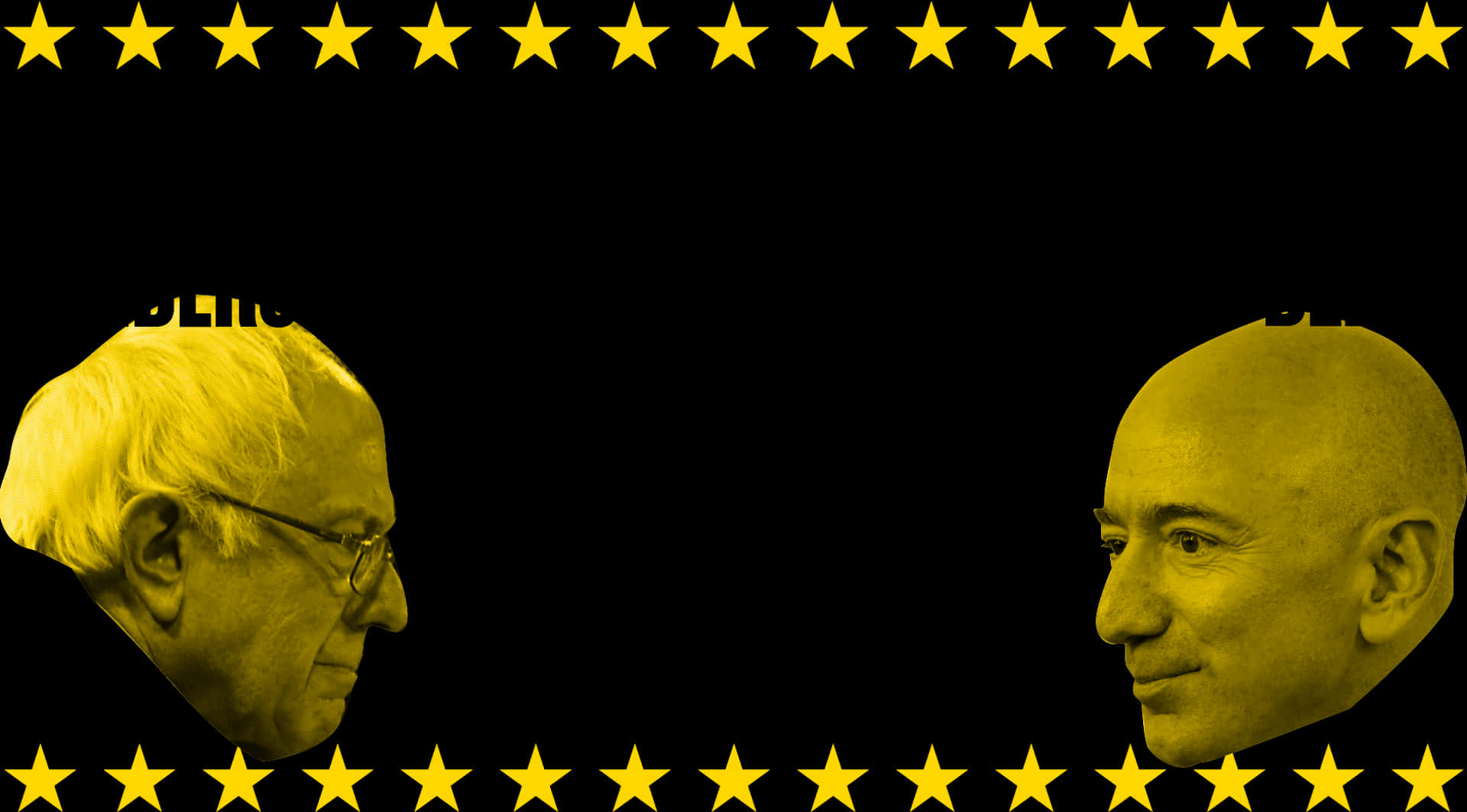 Bernie Sandersand Jeff Bezos Silhouettes PNG image