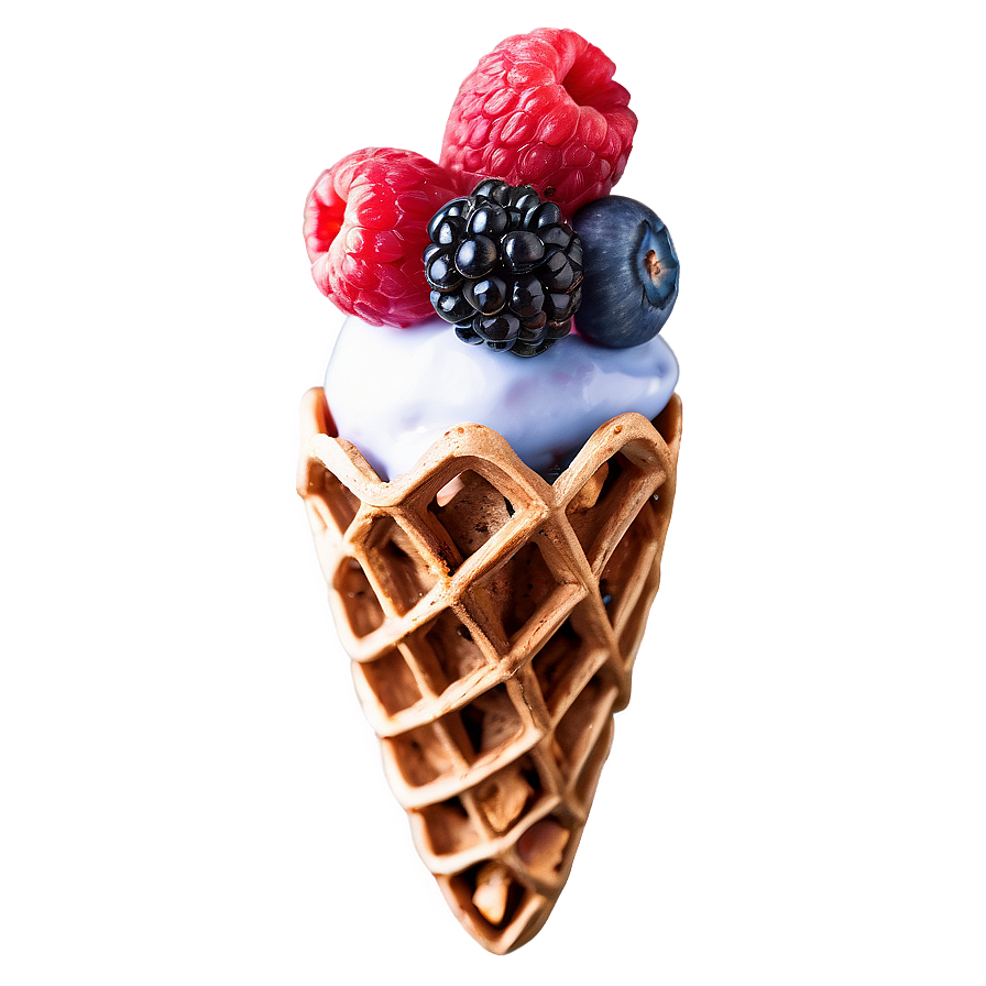 Berries In Waffle Cone Png 06122024 PNG image