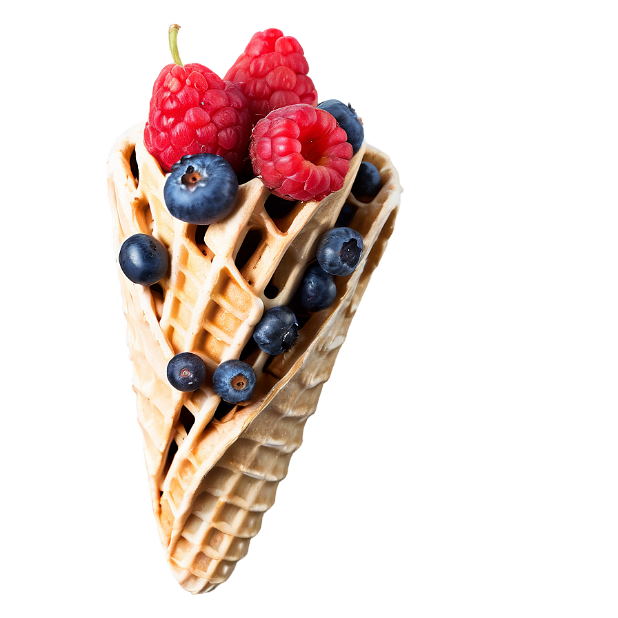 Berries In Waffle Cone Png 06122024 PNG image