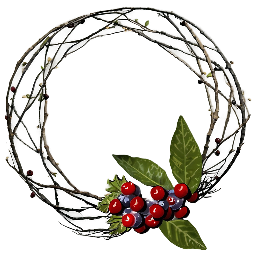 Berry And Twig Wreath Png Rhg21 PNG image