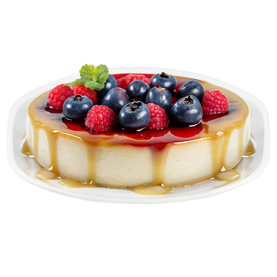 Berry-topped Flan Dessert Png Alc39 PNG image