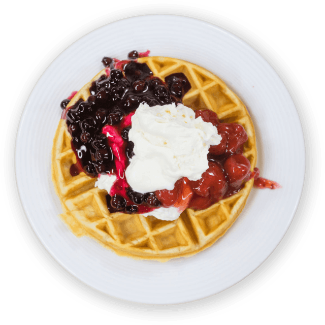 Berry Topped Wafflewith Whipped Cream PNG image