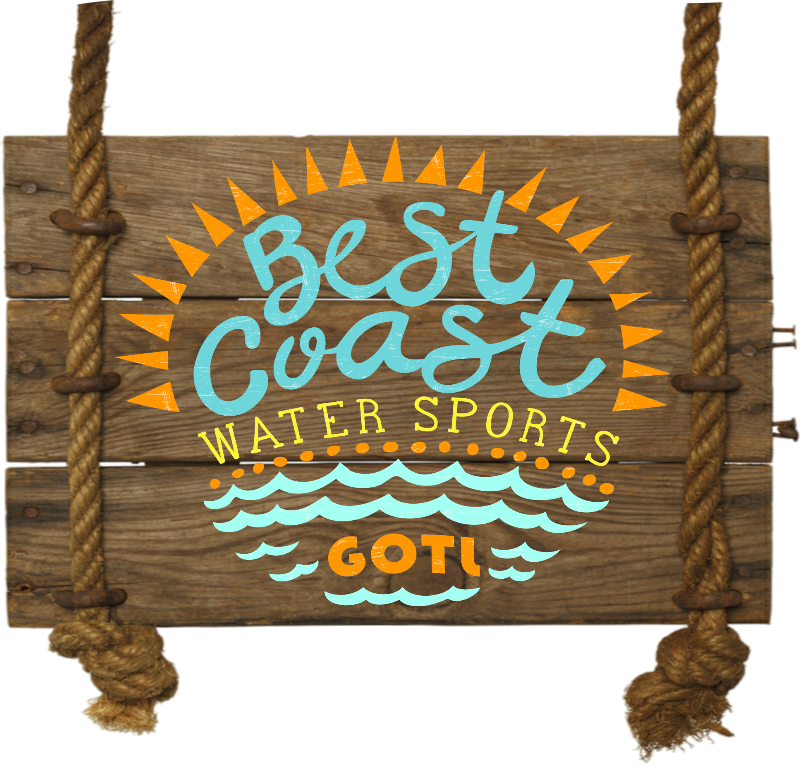 Best Coast Water Sports Wooden Sign PNG image