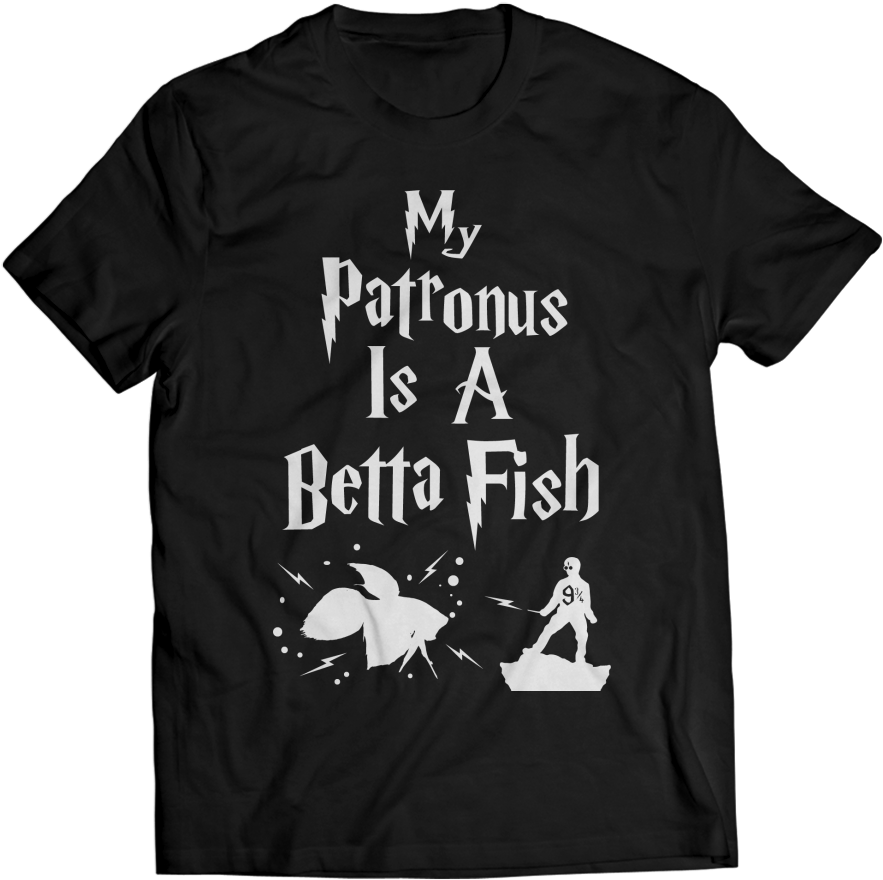 Betta Fish Patronus T Shirt Design PNG image