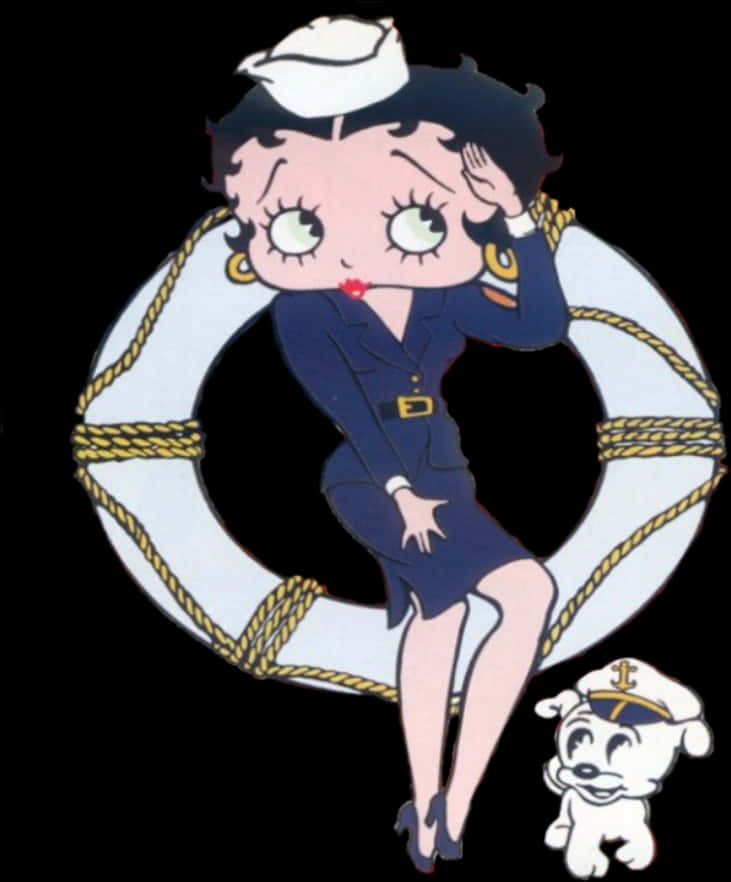 Betty Boop Sailor Theme PNG image