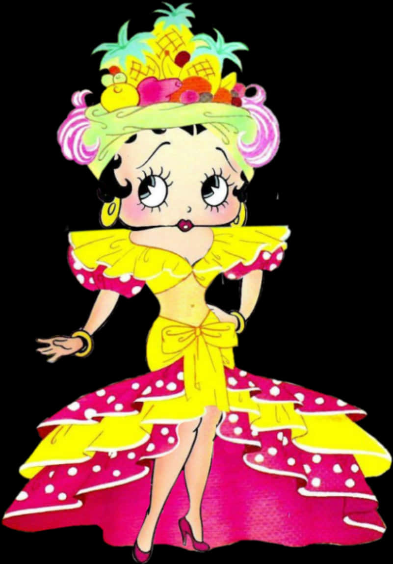 Betty Boop Tropical Fruit Hat PNG image