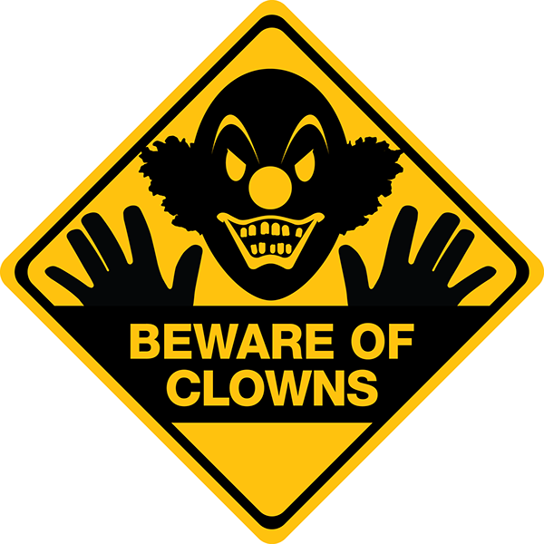 Bewareof Clowns Sign PNG image