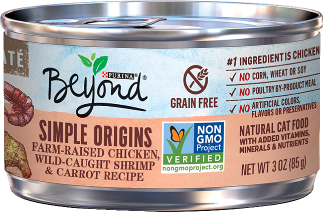 Beyond Grain Free Cat Food Chicken Shrimp Carrot PNG image