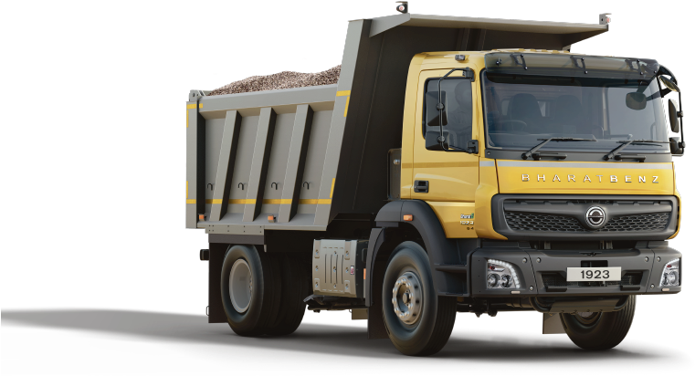 Bharat Benz_1923_ Tipper_ Truck_ Loaded PNG image