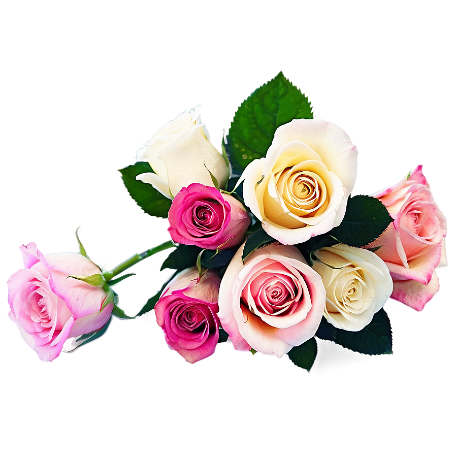 Bi-color Roses Bouquet Png 06212024 PNG image