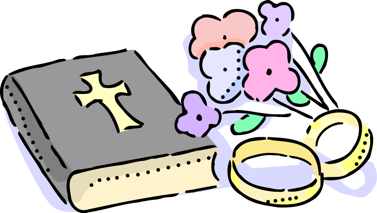 Bible Wedding Rings Flowers Clipart PNG image