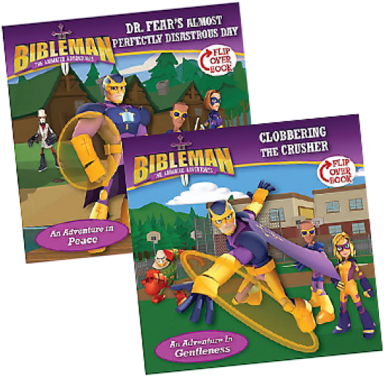 Bibleman Adventure Flip Over Book Covers PNG image