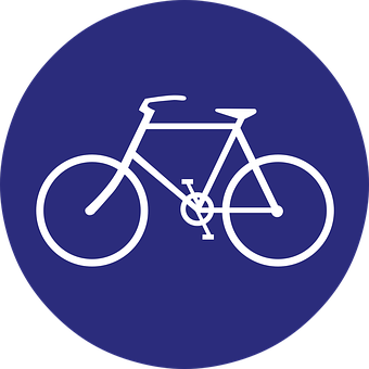 Bicycle Sign Blue Background PNG image