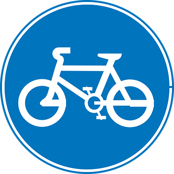 Bicycle Sign Blue Circle PNG image