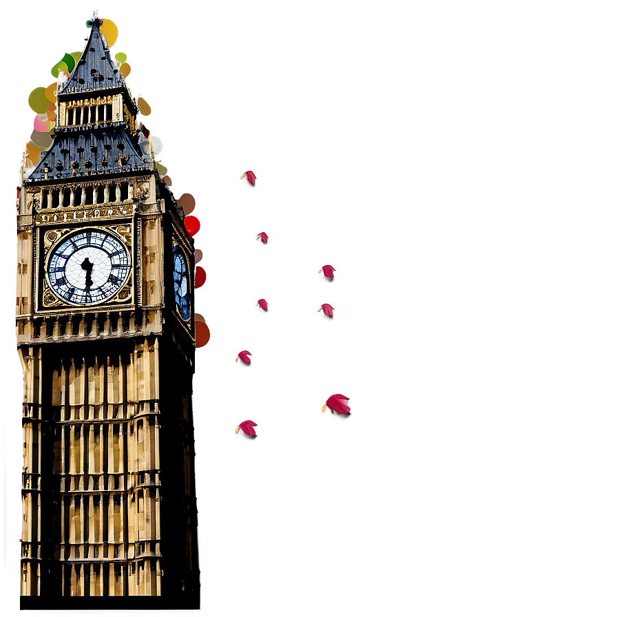 Big Ben And Autumn Leaves Png 06112024 PNG image