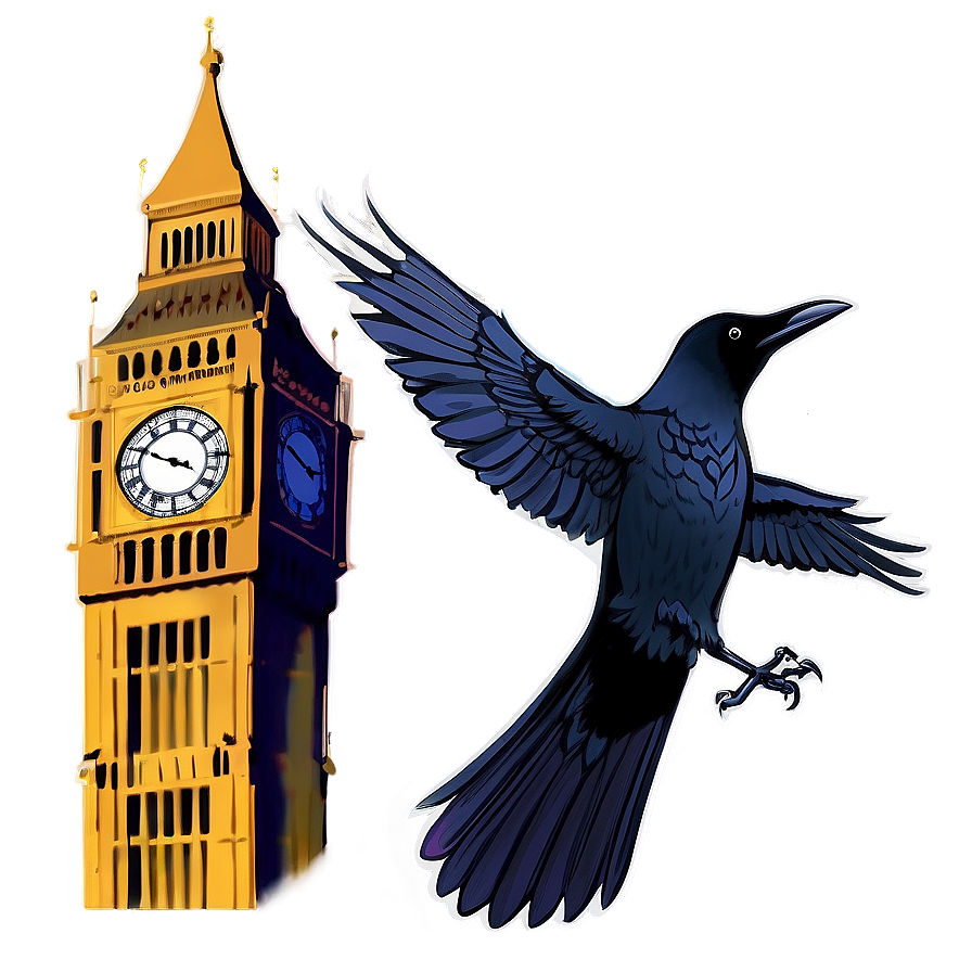 Big Ben And Crow Png Deq PNG image