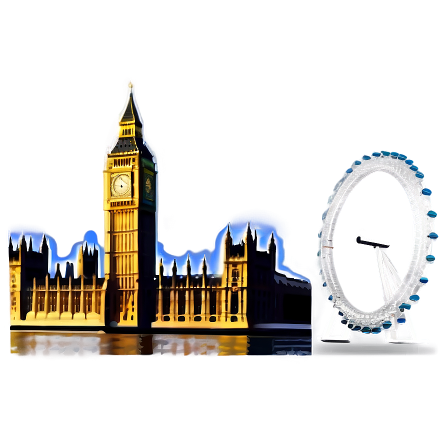 Big Ben And London Eye Png 06112024 PNG image