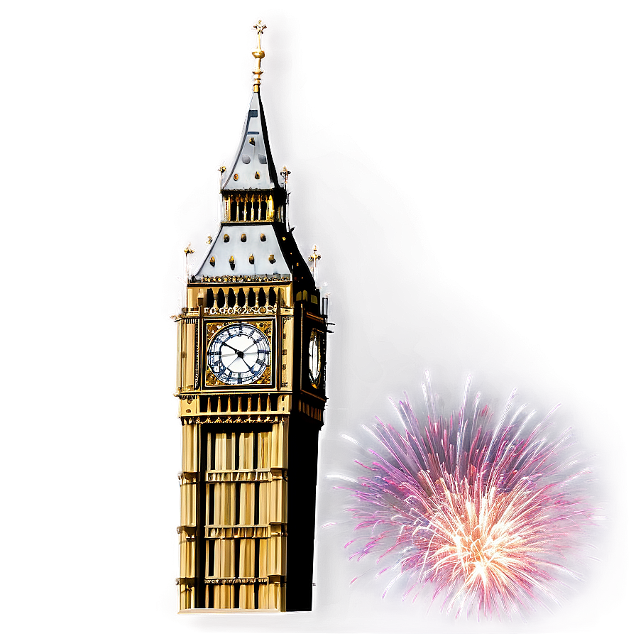 Big Ben New Year Fireworks Png 4 PNG image