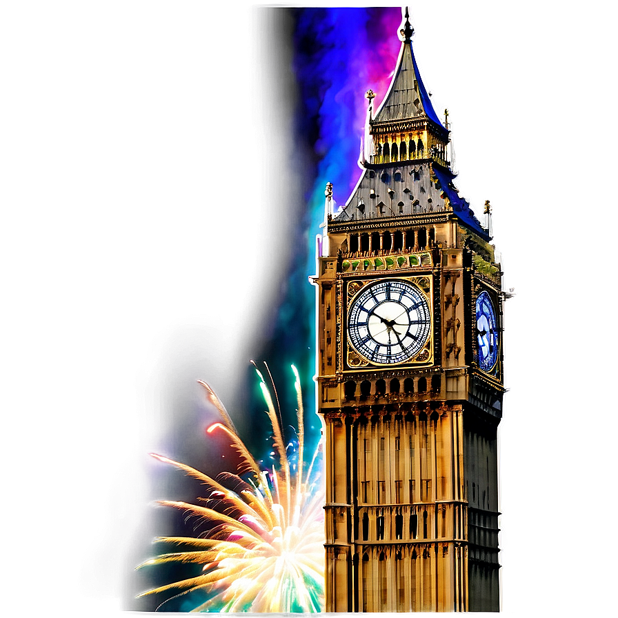 Big Ben New Year Fireworks Png 48 PNG image