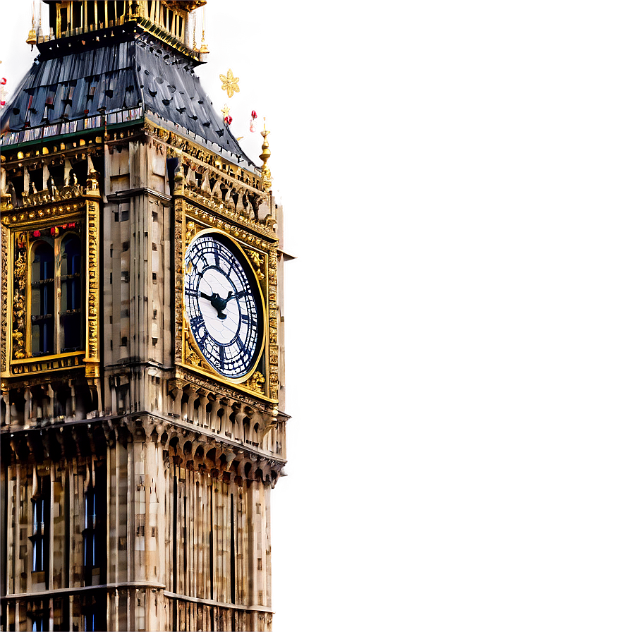 Big Ben With Snowflakes Png 06112024 PNG image