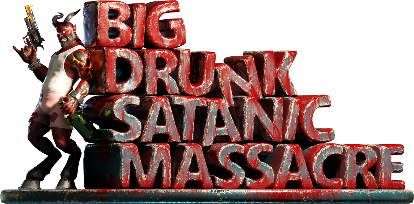 Big Drunk Satanic Massacre Game Art PNG image