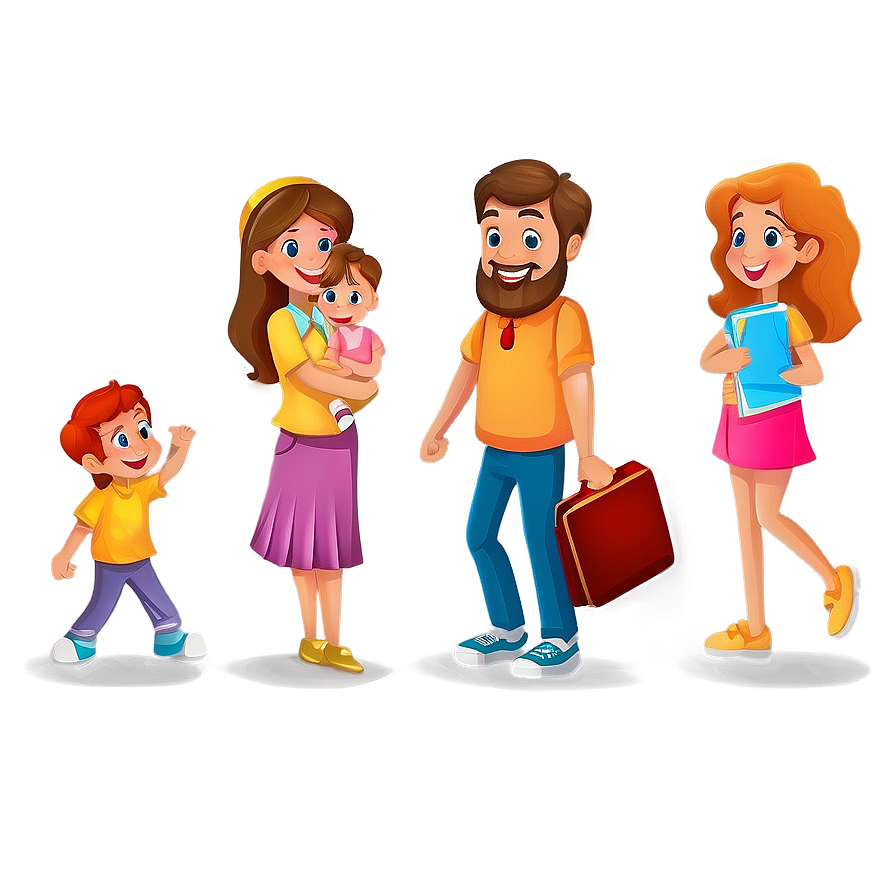 Big Family Cartoon Drawing Png 06282024 PNG image