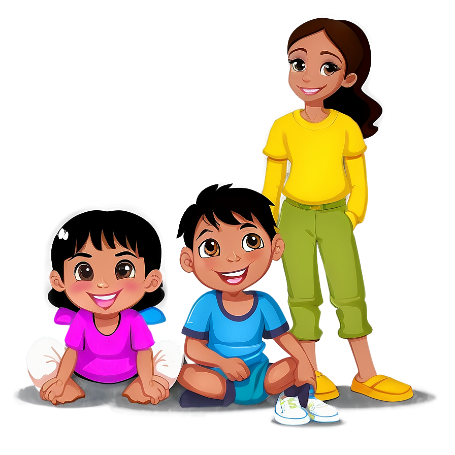 Big Family Cartoon Drawing Png Yya53 PNG image