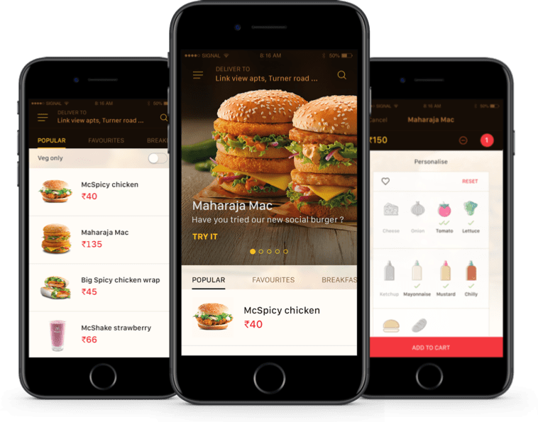 Big Mac Mobile Ordering App Screenshots PNG image