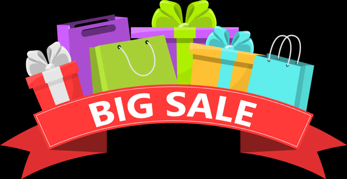 Big Sale Shopping Bagsand Gifts PNG image