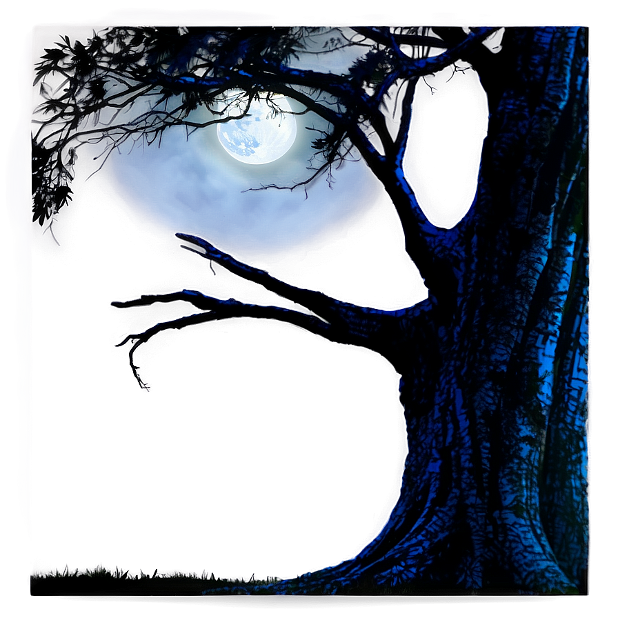 Big Tree In Moonlight Png 06262024 PNG image