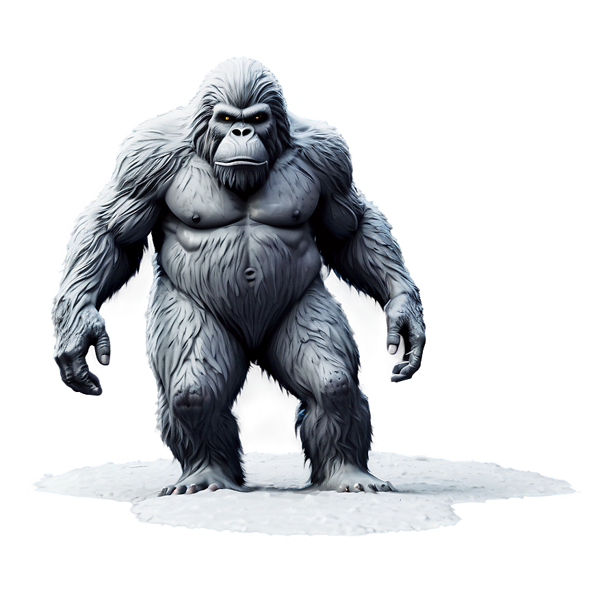 Bigfoot In Snow Landscape Png 05232024 PNG image