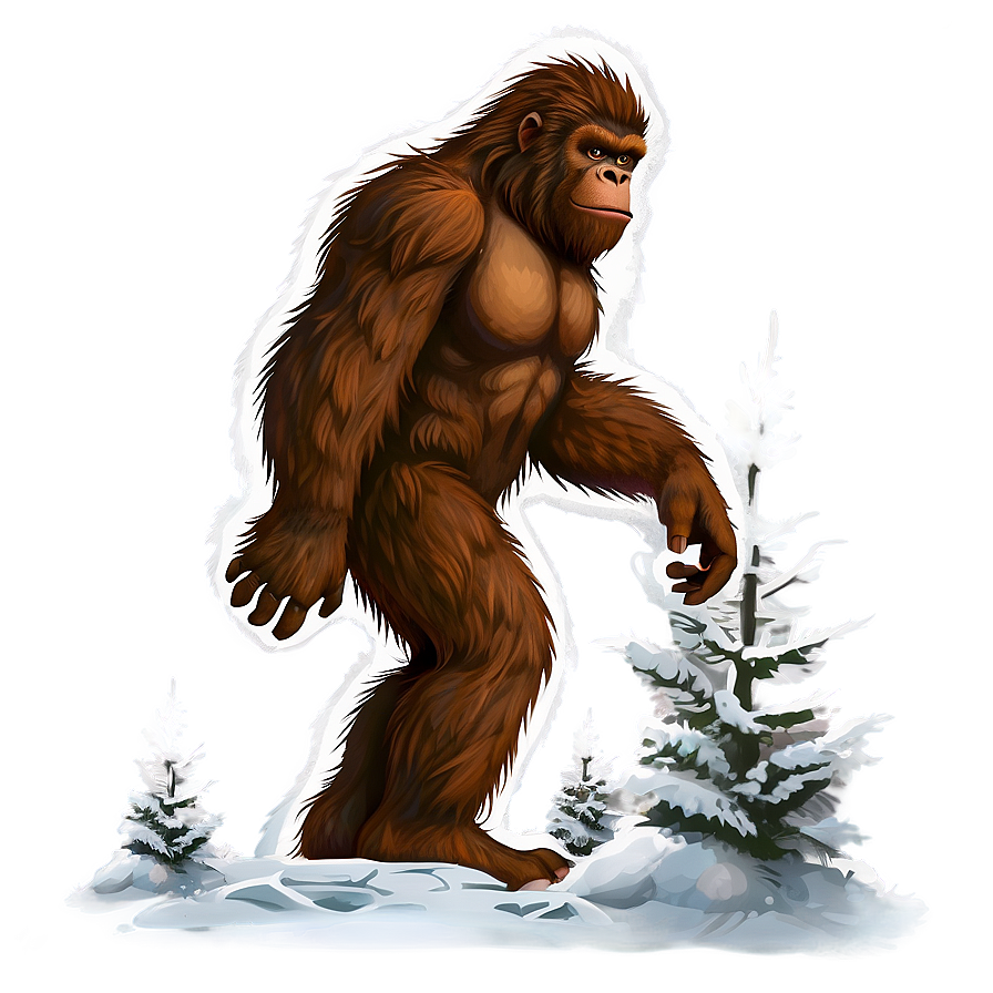 Bigfoot In Snow Landscape Png 92 PNG image