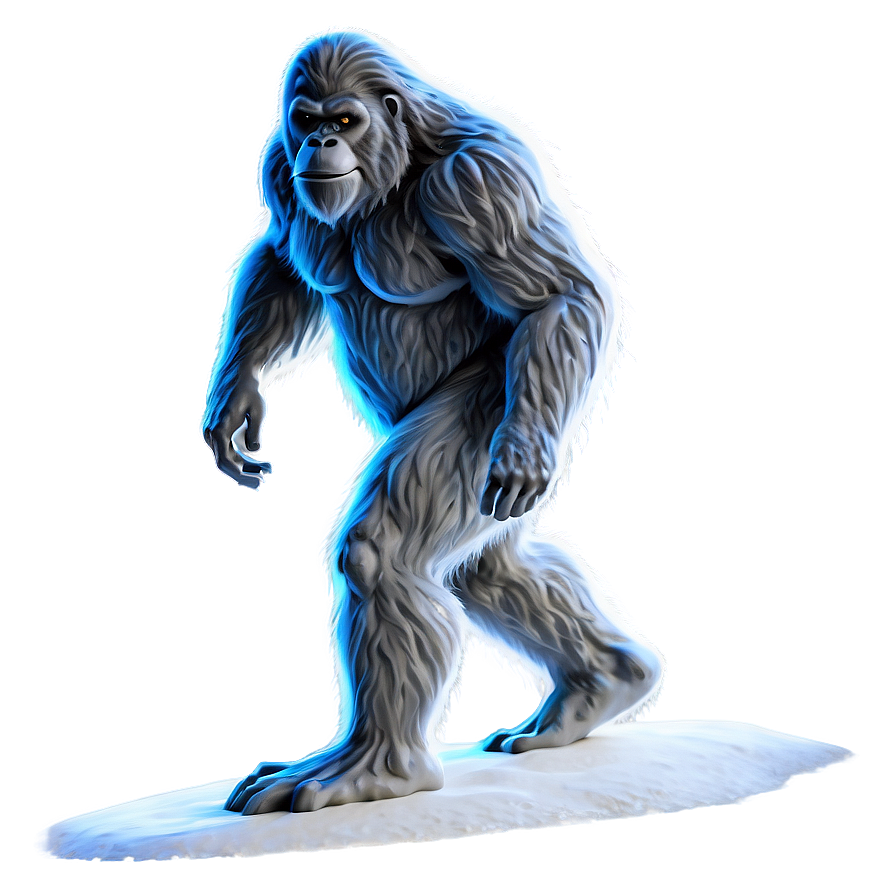 Bigfoot In Snow Landscape Png Bkg PNG image