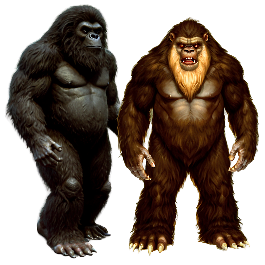 Bigfoot Vs Yeti Comparison Png Fjl PNG image