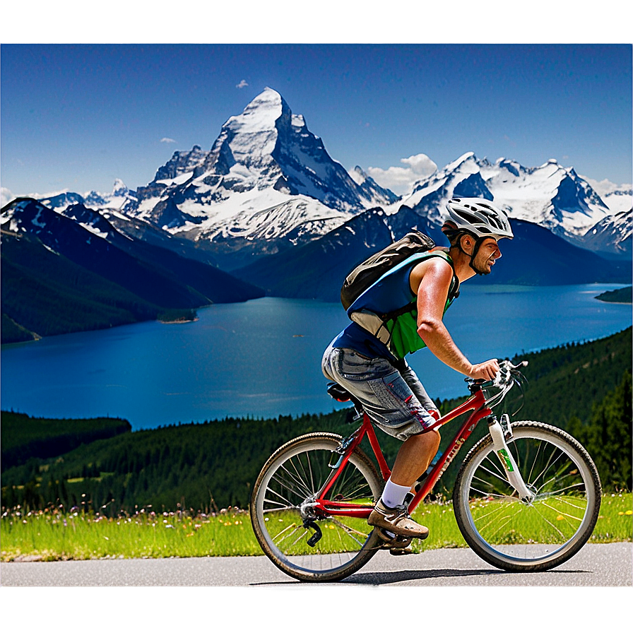 Biking On Mountain Peaks Png Fho PNG image