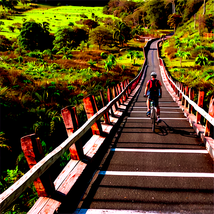 Biking Over Bridge Views Png Bqd PNG image