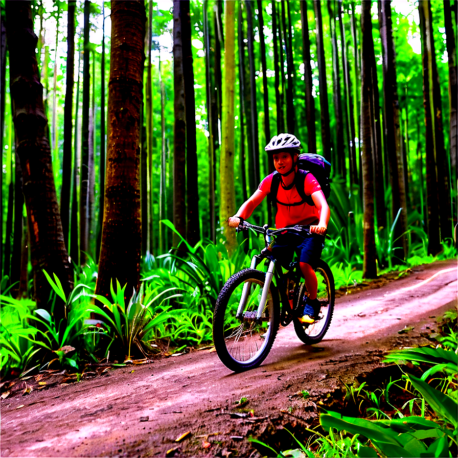 Biking Through Forests Png 06282024 PNG image