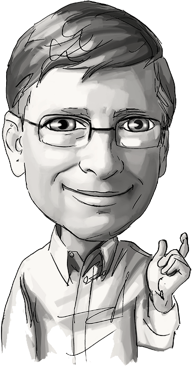 Bill Gates Caricature Sketch PNG image