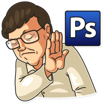 Bill Gates Listening Cartoon Sticker PNG image