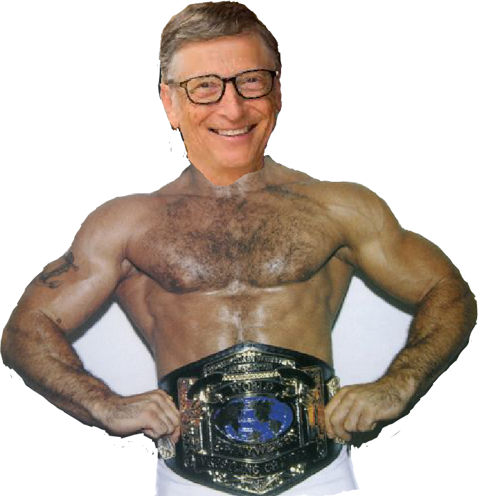 Bill Gates Wrestling Champion Parody PNG image