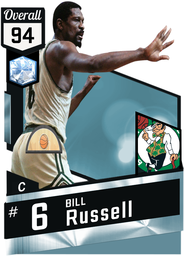 Bill Russell Basketball Card Design PNG image