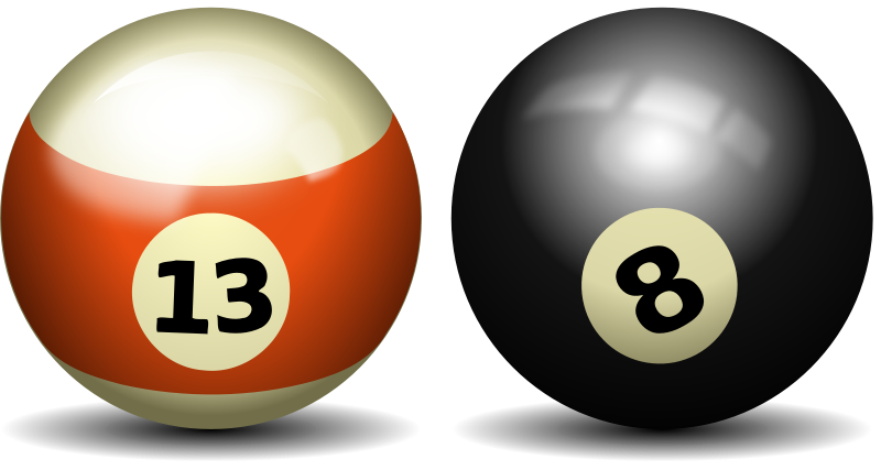 Billiard Balls13and8 PNG image