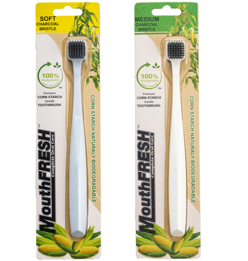 Biodegradable Corn Starch Toothbrushes Packaging PNG image