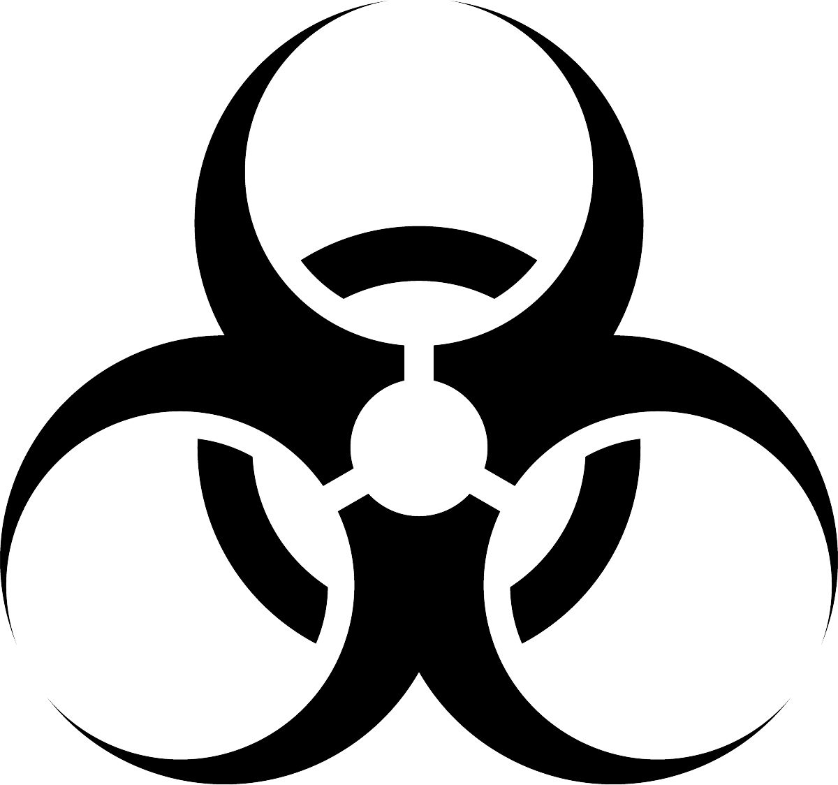 Biohazard Symbol Blackon Transparent PNG image