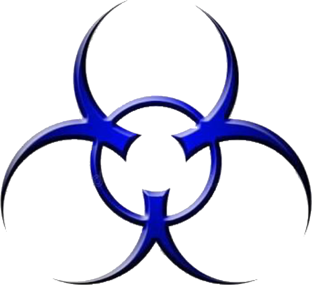 Biohazard Symbol Blue PNG image